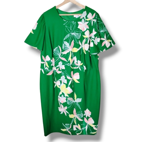 Liz Claiborne Women's Floral Dress Size 24W Knee Length Feminine - Picture 2 of 8